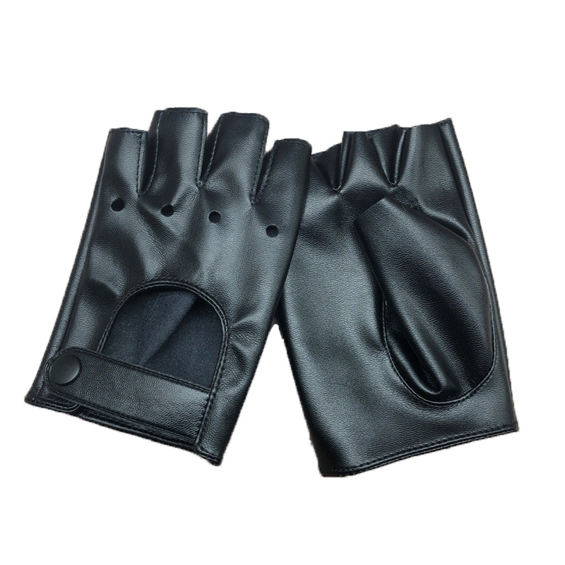 Leather Driving Glove - Manopla de medio dedo para mujer,