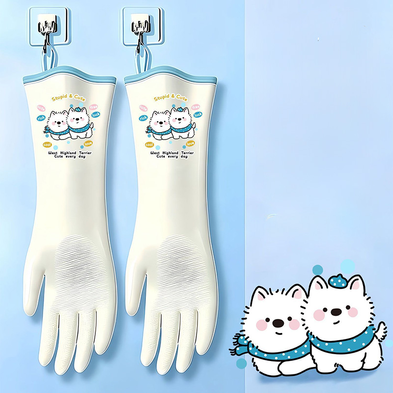 Dish Glove Rubber - Guantes de nitrilo para lavar platos,