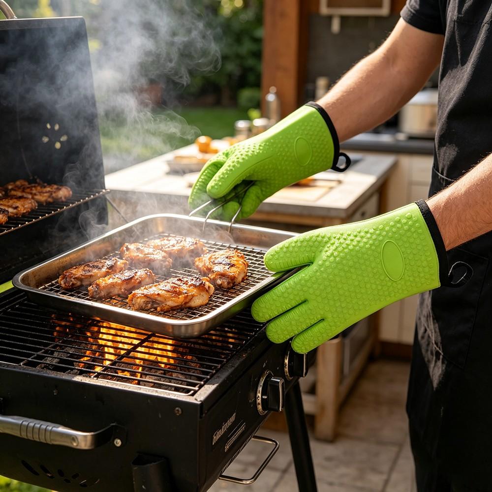 1/2 unidades de manoplas para  - Oven Mitt Silicone reseña y precio