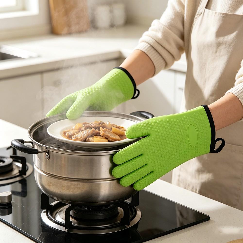 1/2 unidades de manoplas para  - Oven Mitt Silicone reseña y precio
