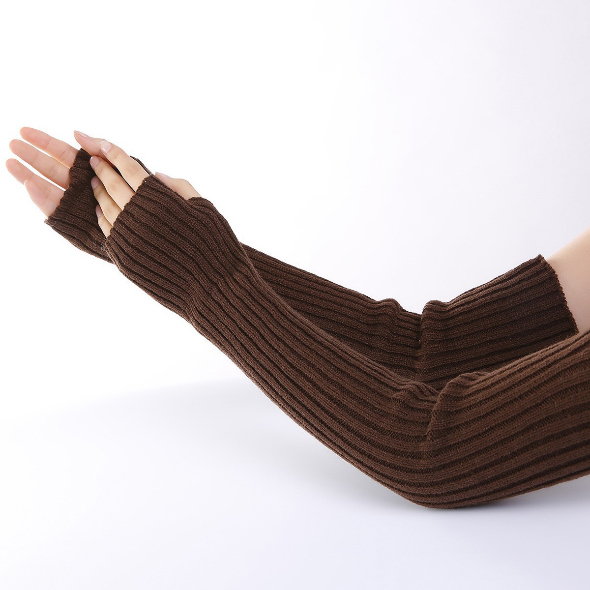 Calentadores de brazos sin ded - Fingerless Glove Knit reseña y precio